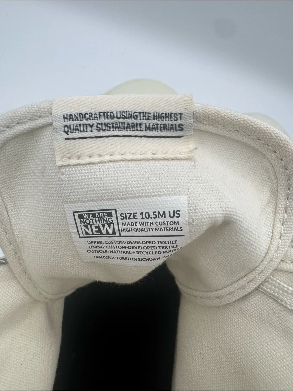Nothing New White High Top Sneakers Sustainable Canvas Men’s 10.5